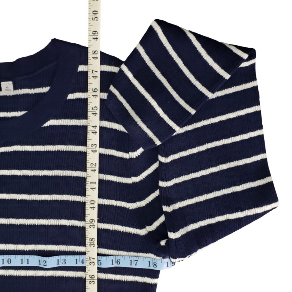 NWT GAP Women's Navy White Striped Ribbed Knit Sweater Dress XL Long Sleeve - Picture 10 of 10